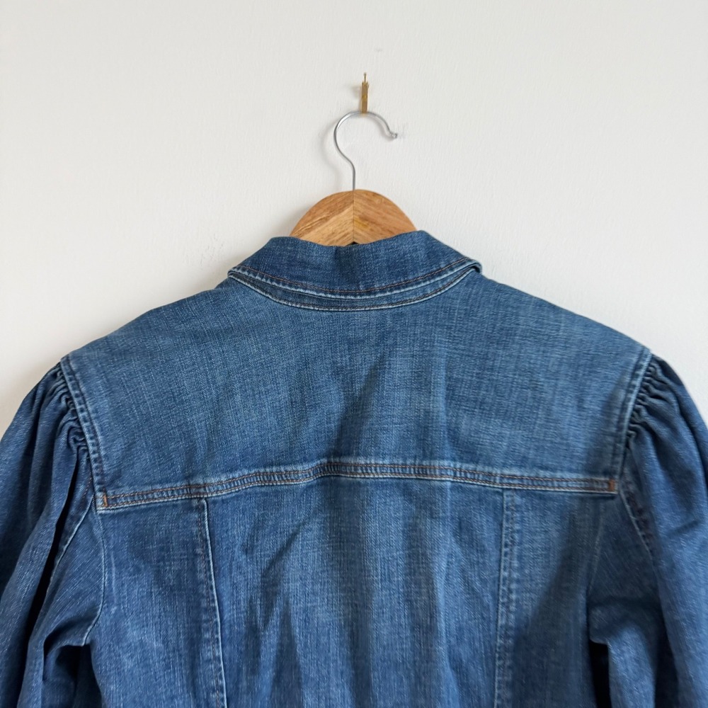 Chicos‎ Structured Puff Sleeve Denim Shirt Size 1 - Picture 8 of 10